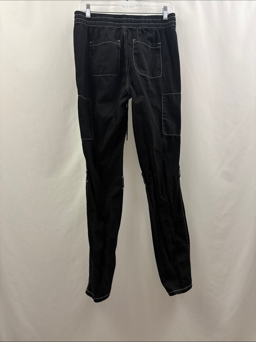 Hot Topic Womens Cargo Skinny Pants Black Pull On‎ Grunge Drawstring Small - Picture 8 of 8
